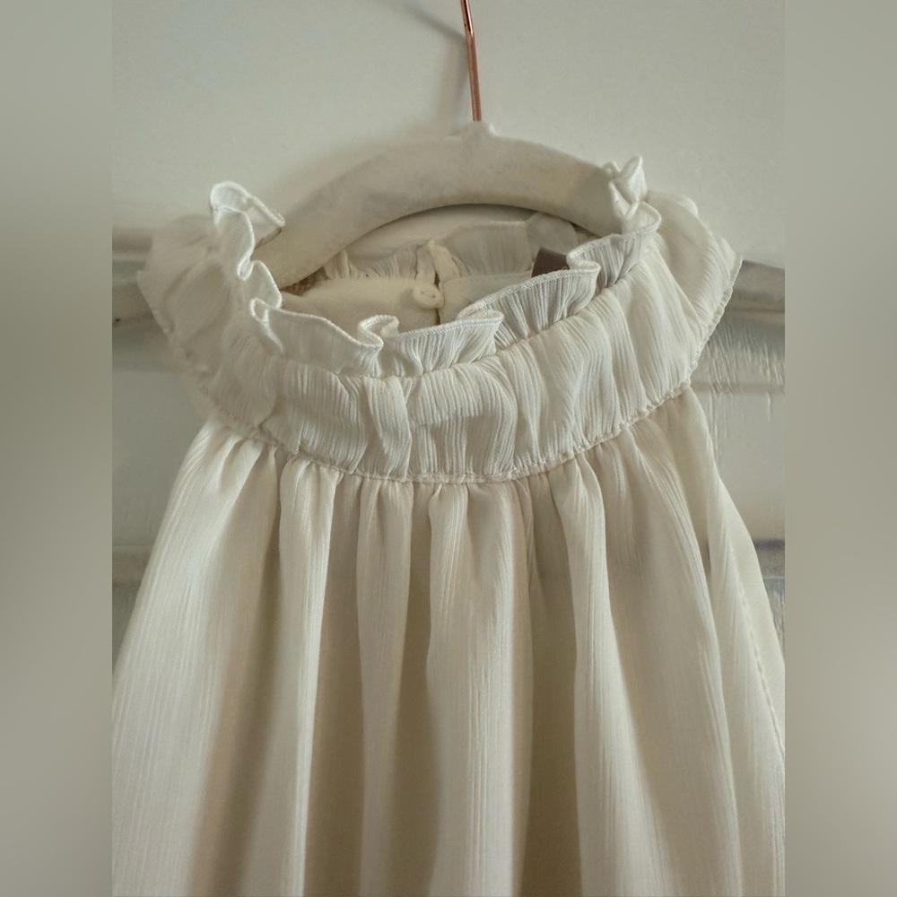 H&M Off-White Ruffled Top